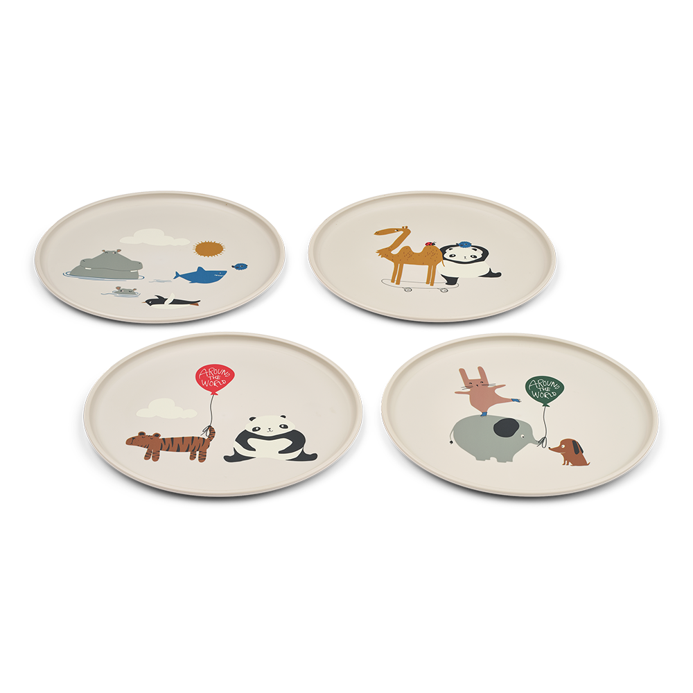 Liewood Teller 4er Set &#39;Remco&#39; Around the World/Sandy