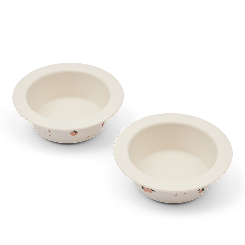 Liewood Silikon Teller mit Saugnapf 2er Set &#39;Peony&#39; Peach/Sea Shell