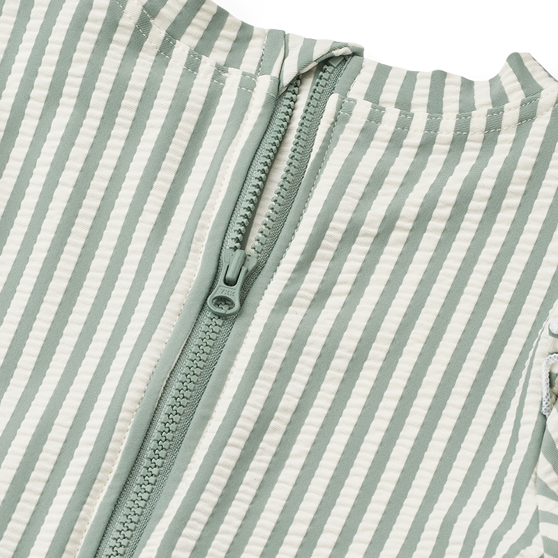 Liewood  Baby Seersucker UV-Badeanzug &#39;Sille&#39; Stripe Peppermint/Creme de la Creme