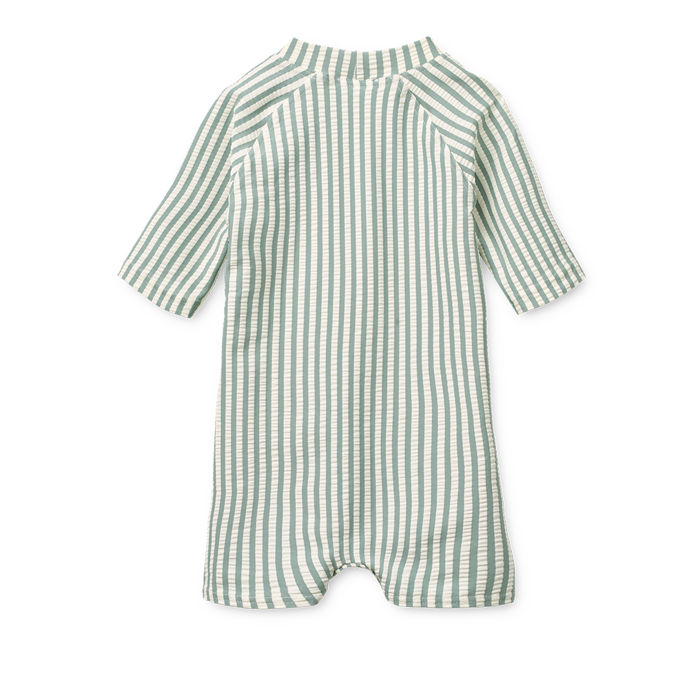 Liewood Baby Seersucker Bade-Jumpsuit 'Thor' Peppermint/Sandy