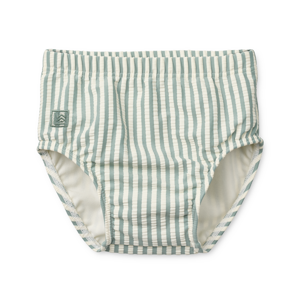 Liewood Short de bain anti-UV pour bébé en seersucker « Anthony » Peppermint/Sandy