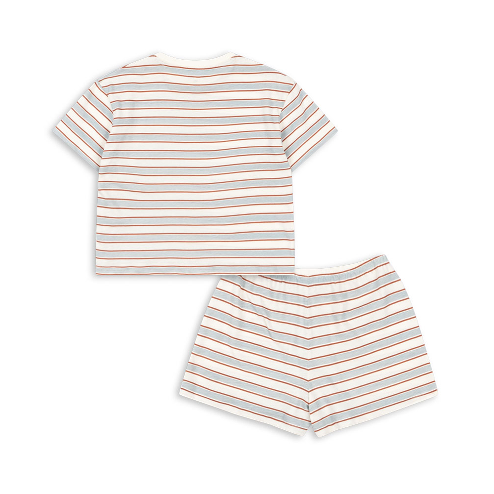 Konges Sløjd T-Shirt and Shorts 'Famo Set' Pearl Stripe