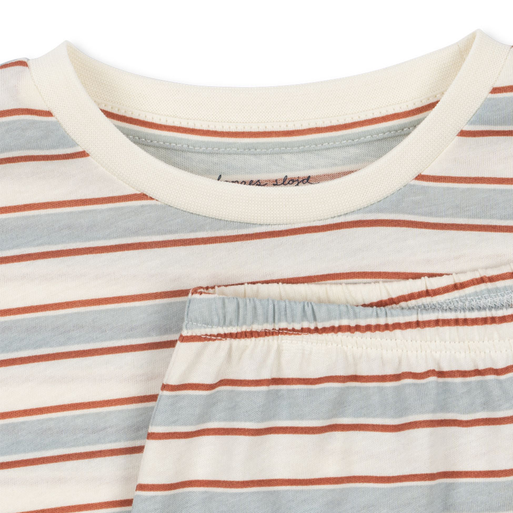 Konges Sløjd T-Shirt and Shorts 'Famo Set' Pearl Stripe