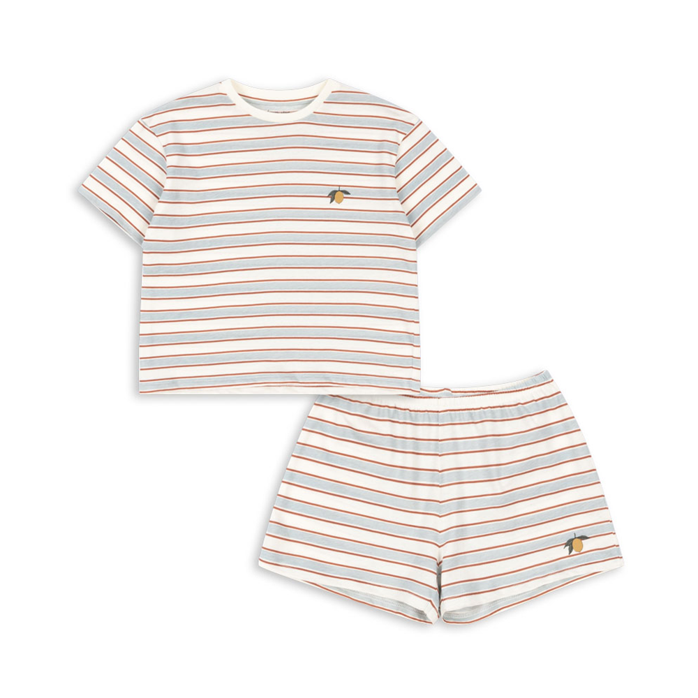 Konges Sløjd T-Shirt and Shorts 'Famo Set' Pearl Stripe