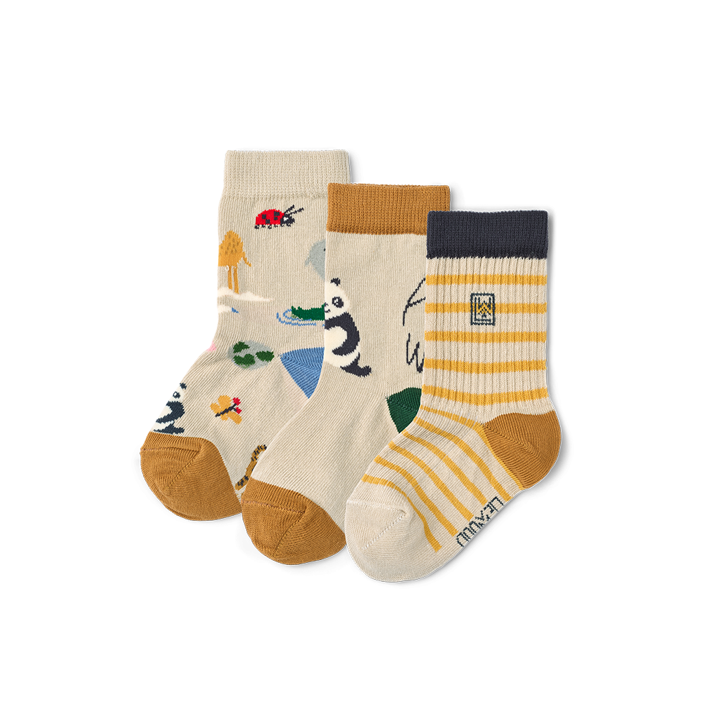 Liewood Socks 'Silas' 3-Pack Around the World