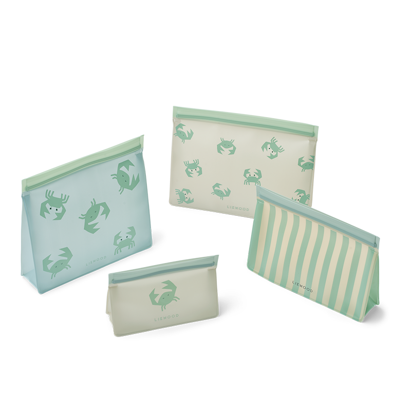Liewood  Kinder Snackbeutel 4er Set &#39;Keith&#39; Crab/Sandy
