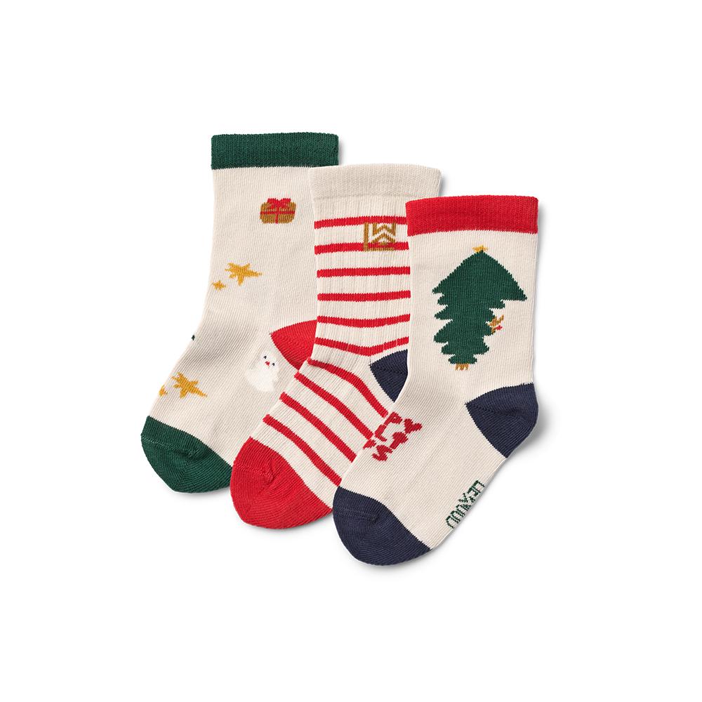 Liewood  Socken &#39;Silas&#39; 3er Pack  Holiday/Sandy