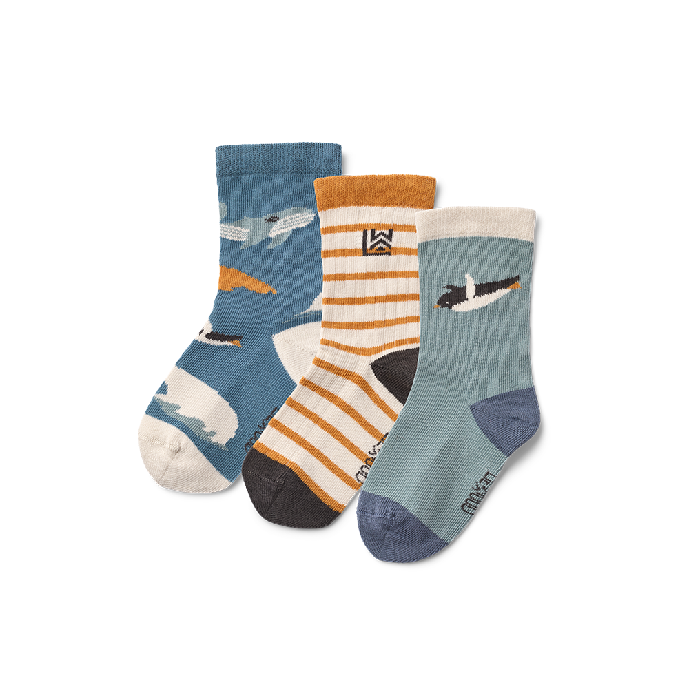 Liewood  Socken &#39;Silas&#39; 3er Pack  Arctic Sea/Ocean View