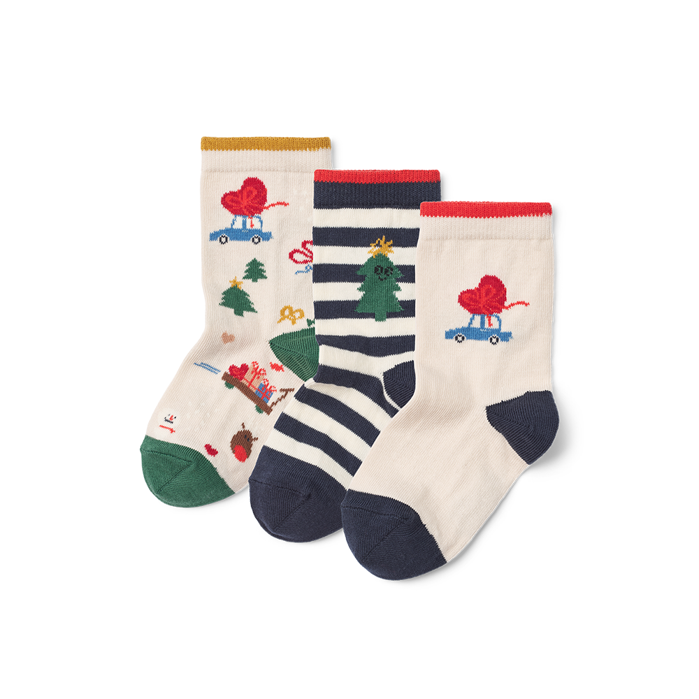 Liewood  Socken 'Silas' 3er Pack  Festive/Classic Navy Multi Mix