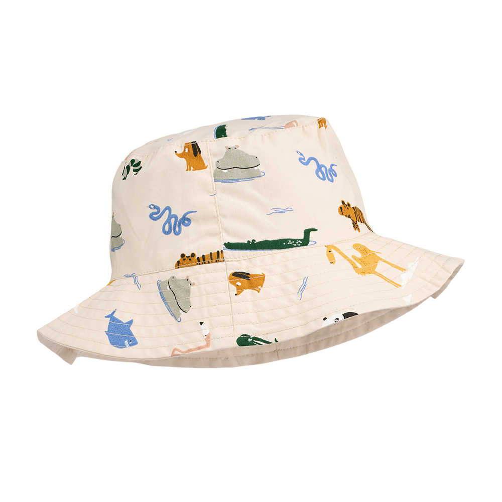 Liewood wendbarer Bucket Hat 'Damon' All Around the World/Sandy