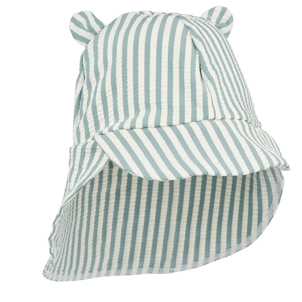 Liewood Seersucker UV Sun Hat 'Senia' Peppermint/Sandy