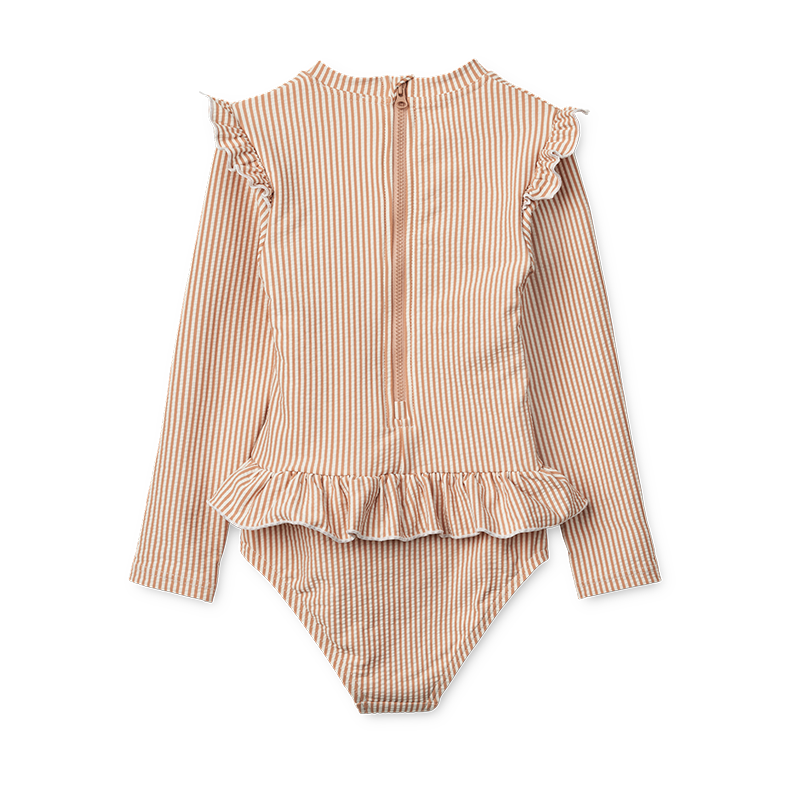 Liewood  Baby Seersucker UV-Badeanzug &#39;Sille&#39; Stripe Pale Tuscany/Creme de la Creme