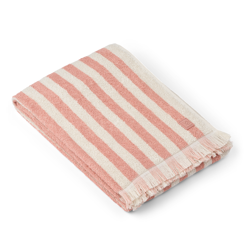 Liewood Strandtuch 'Summer' Coral Blush/Creme de la Creme Stripe