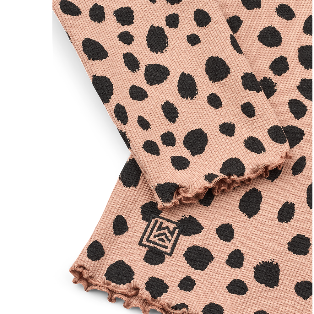 Liewood Langarmshirt in Rippstrick 'Nieve' Leo Spot/Pale Tuscany