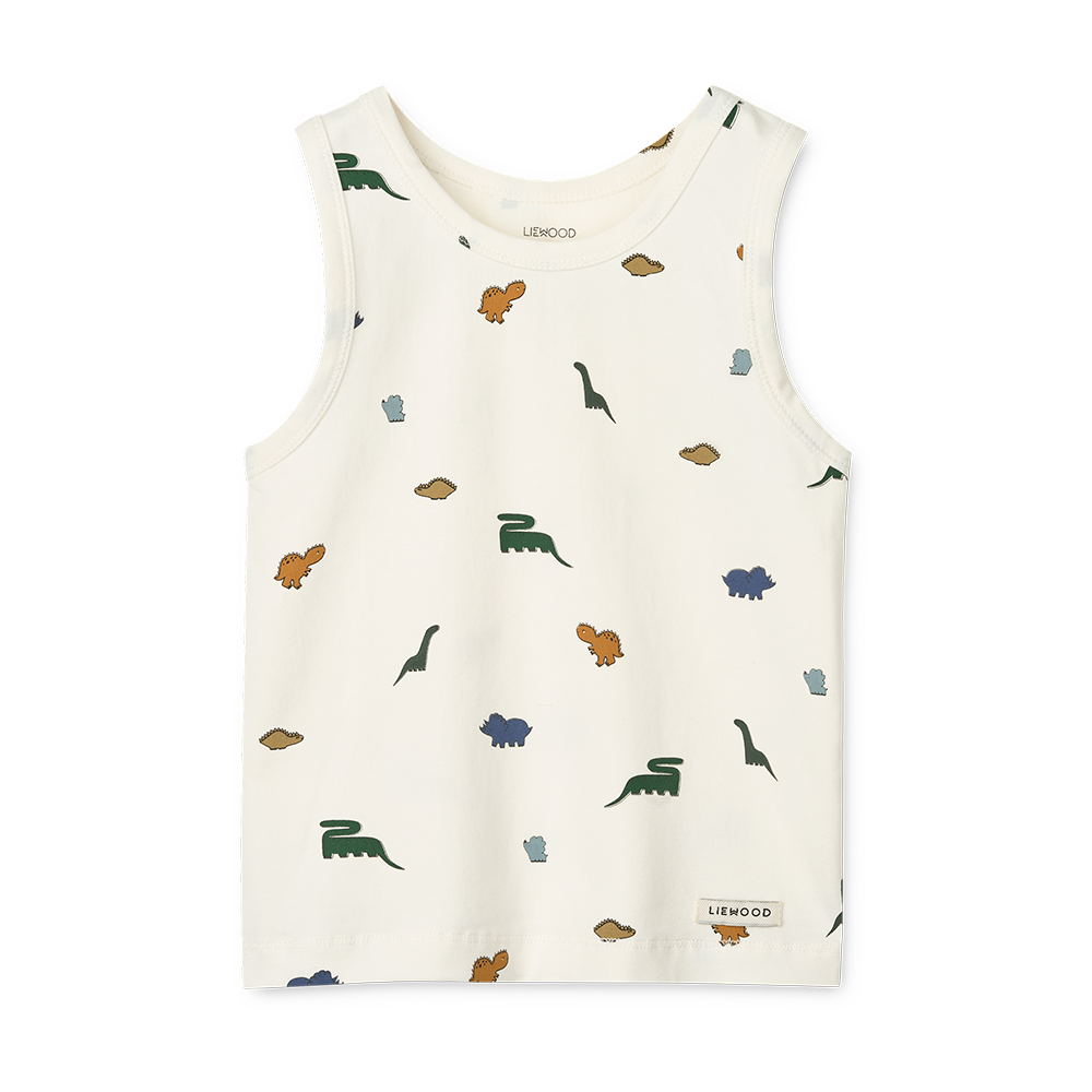 Liewood Tank Top 2er Set &#39;Faris&#39; Mini Dinosaurs Creme/Stripe Mix