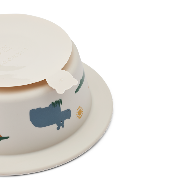 Liewood Silikon Teller mit Saugnapf 2er Set &#39;Peony&#39; Safari Sandy Mix
