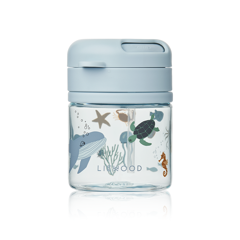 Liewood Trinkbecher mit Strohhalm &#39;Pavia&#39; Sea Creature/Sandy