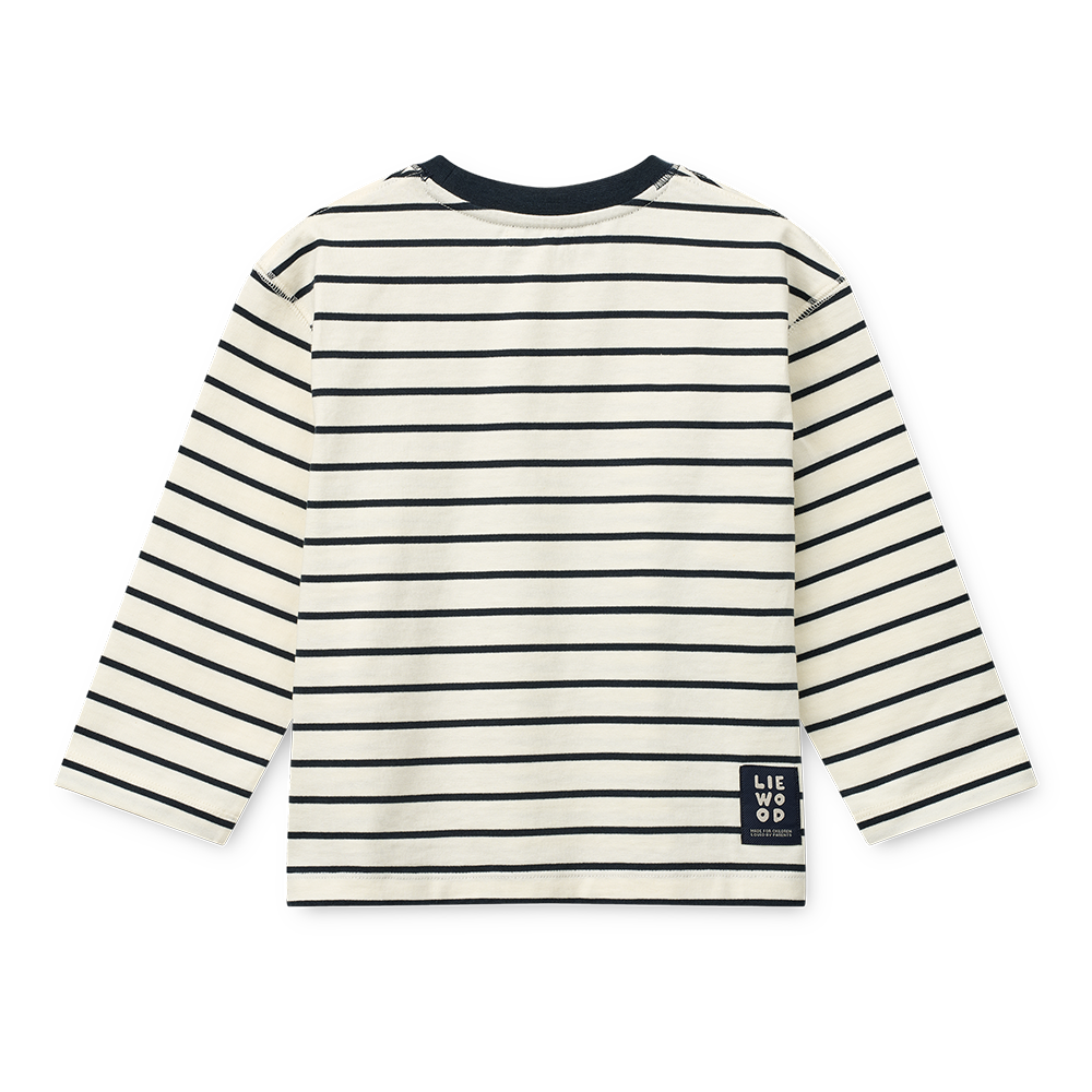 Liewood Baumwoll Langarm Shirt 'Tyler' Stripes Classic Navy/Creme de la Creme
