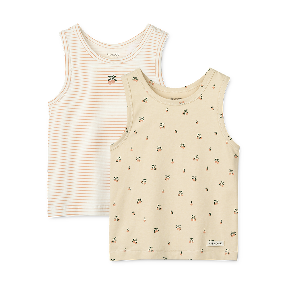 Liewood Tank Top 2er Set &#39;Faris&#39; Mini Peach Sea Shell/Stripe Mix