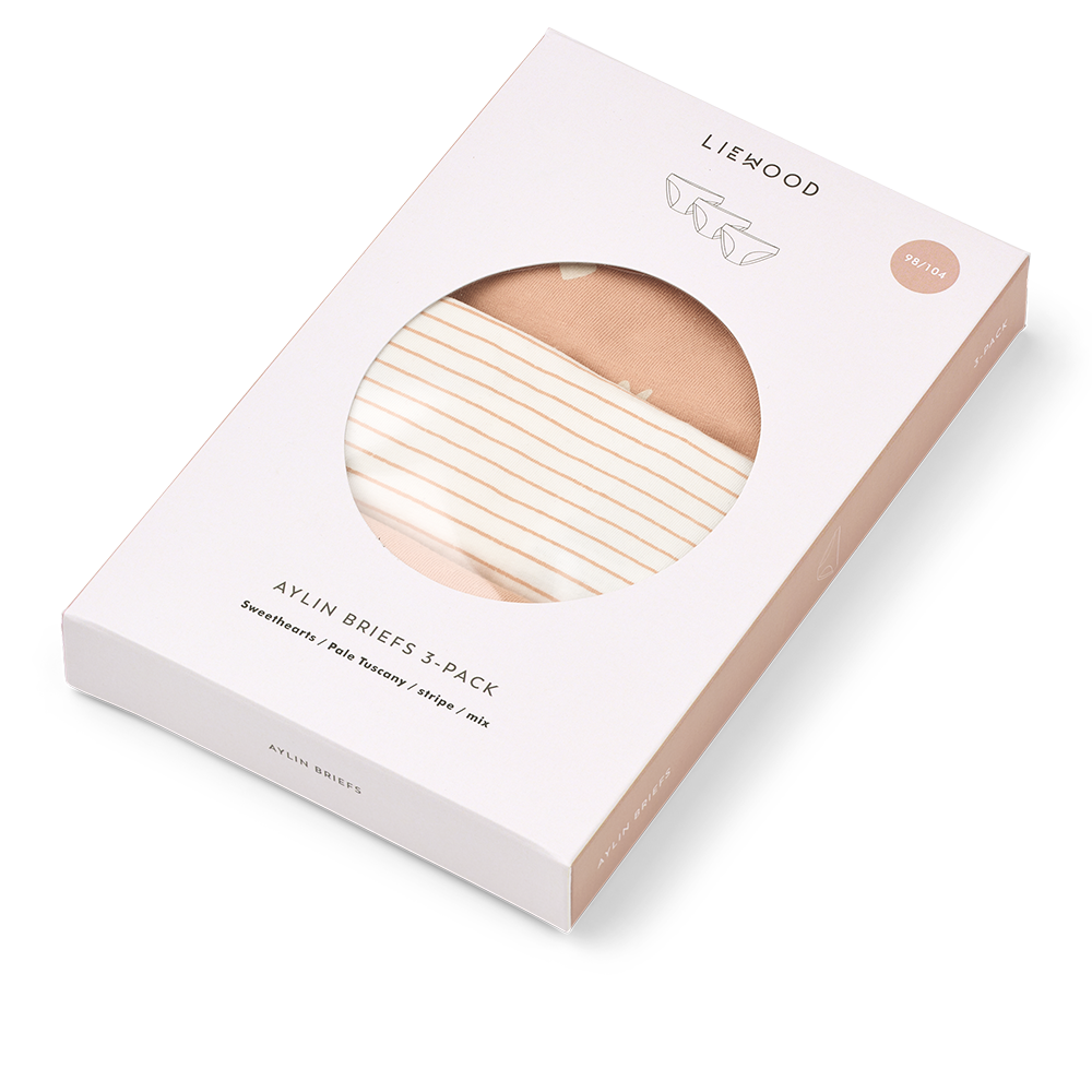 Liewood Unterwäsche 3er Set 'Aylin' Sweethearts/Pale Tuscany/Stripe/Heart Mix