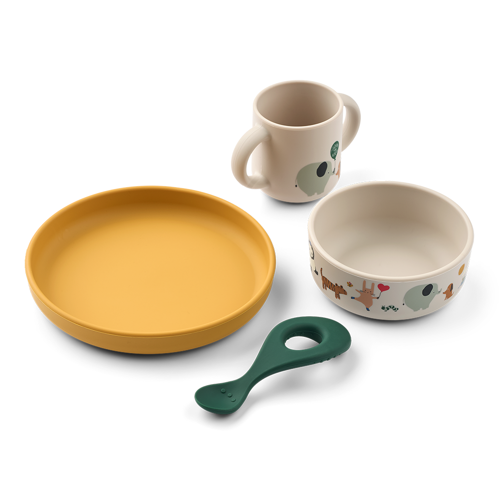 Liewood  Babygeschirr Set &#39;Vivi&#39; Around the World/Sandy