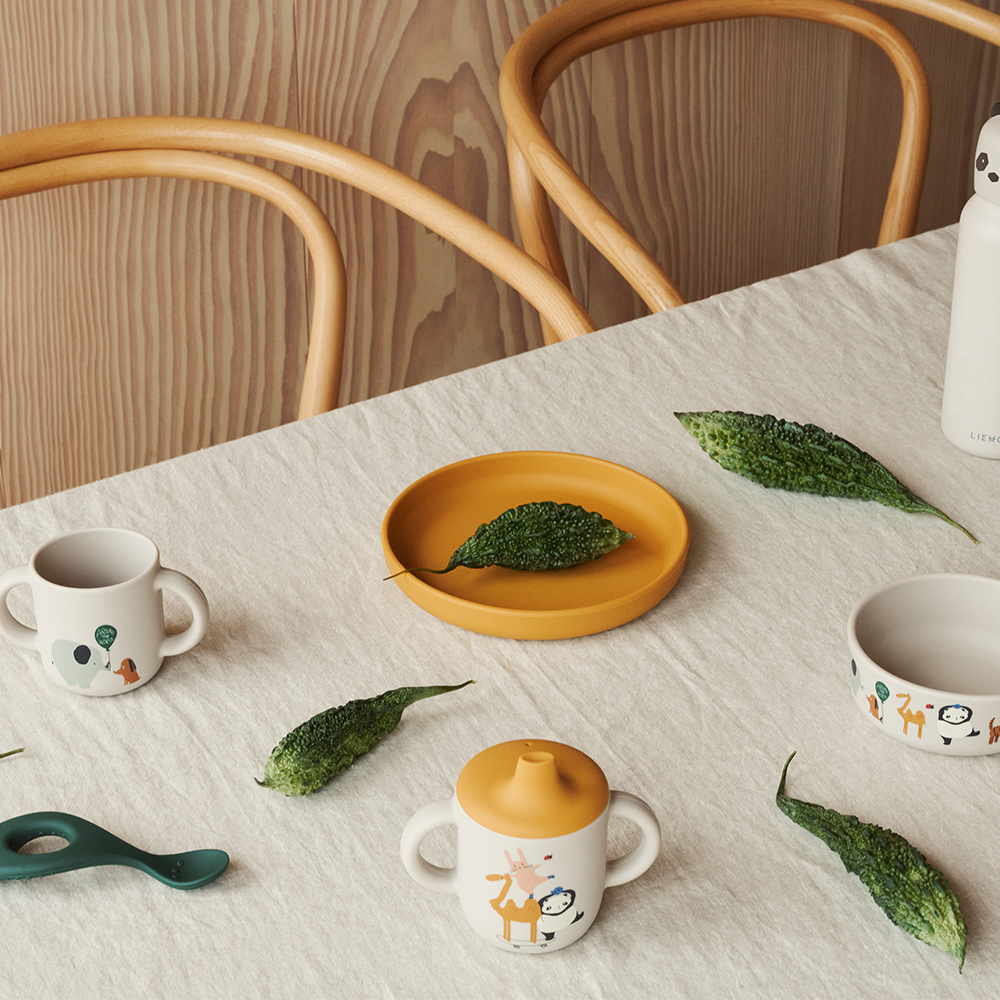 Liewood  Babygeschirr Set &#39;Vivi&#39; Around the World/Sandy