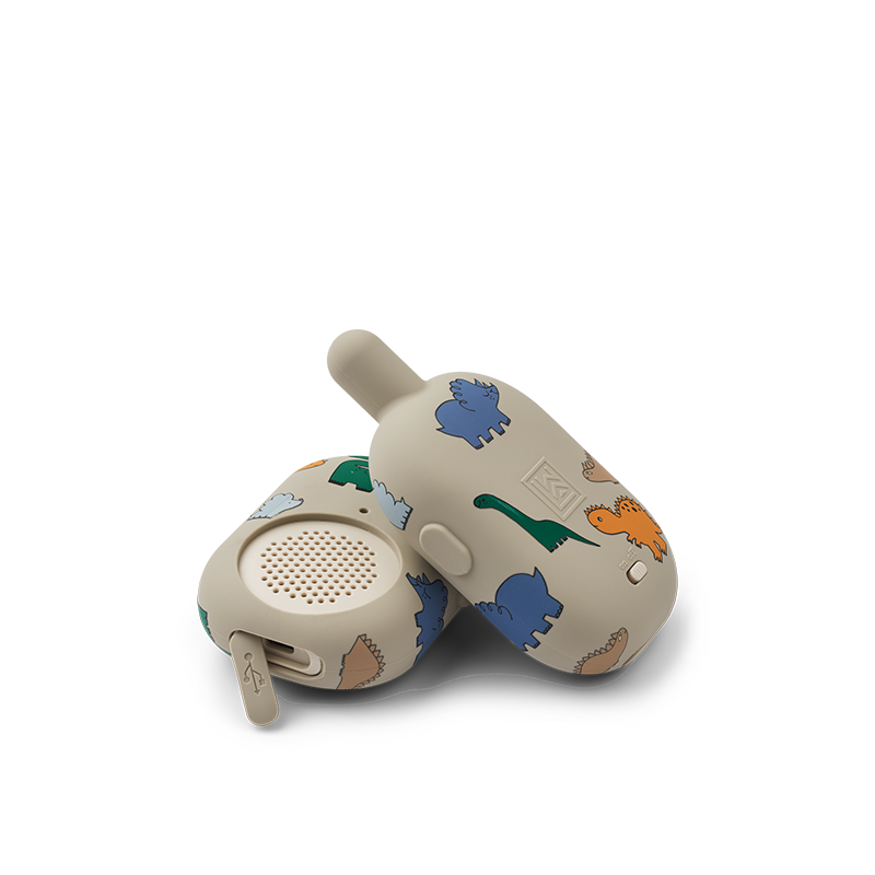 Walkie-Talkie 2er Set für Kinder in Beige mit Dinomuster von Liewood.