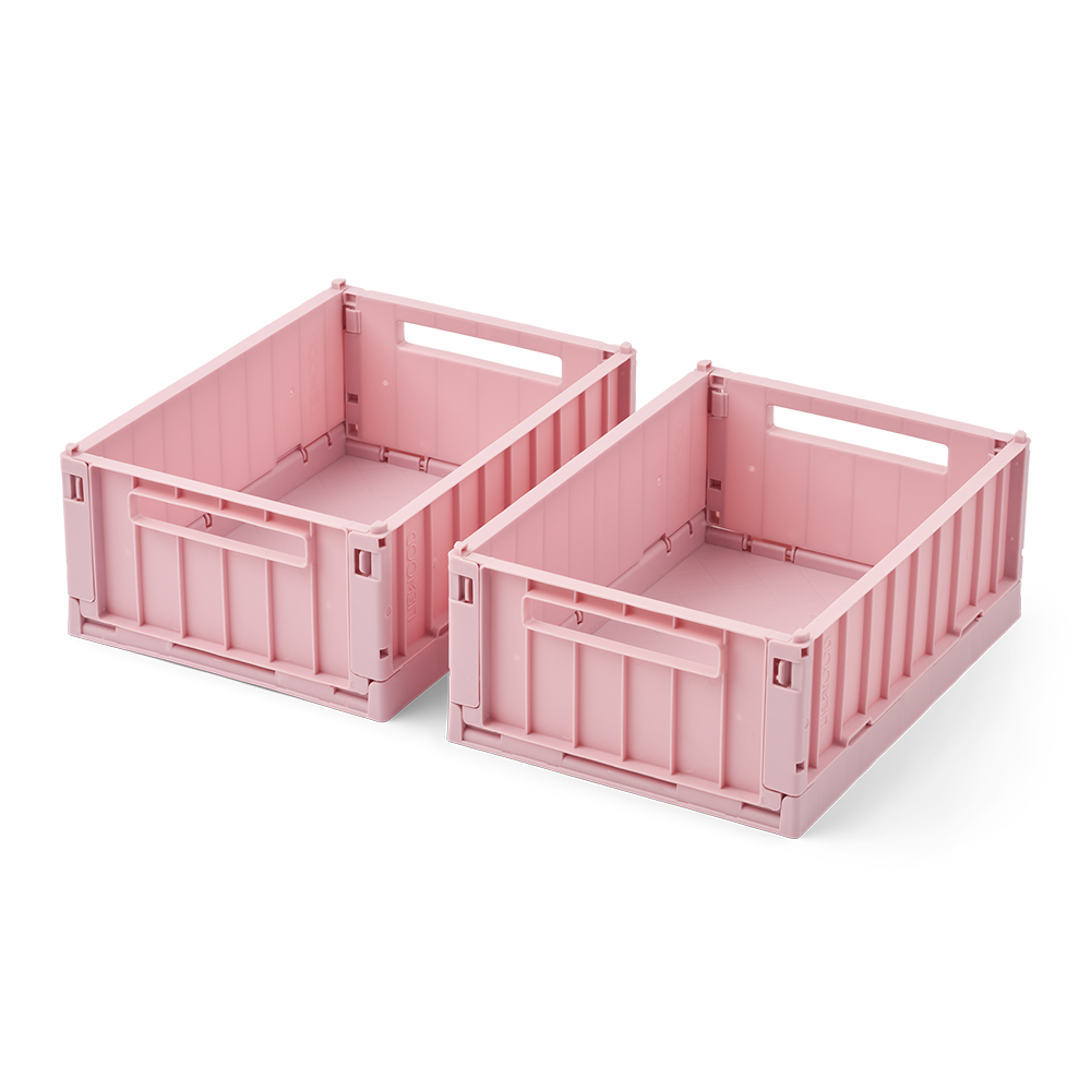 Liewood Lot de 2 boîtes de rangement pliables S 'Weston' Rose Blush