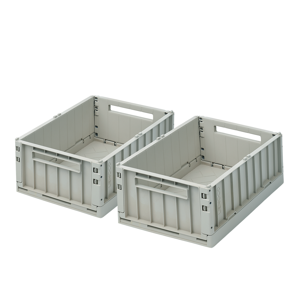 Liewood Foldable Storage Box M Set of 2 'Weston' Dove Blue