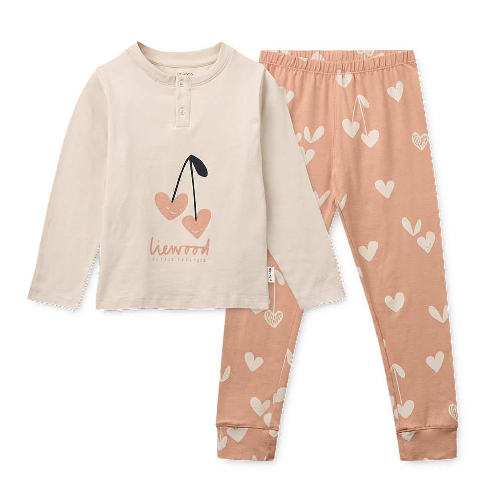 Liewood Schlafanzug Set 'Wilhelm' Heart/Sweetheart/Pale Tuscany/Mix