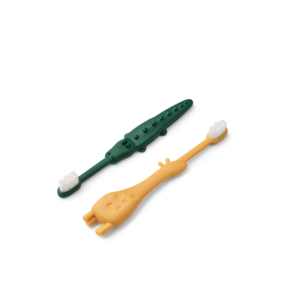 Liewood  Zahnbürste für Kleinkinder 2er Pack 'Fabio' Yellow Mellow/Garden Green