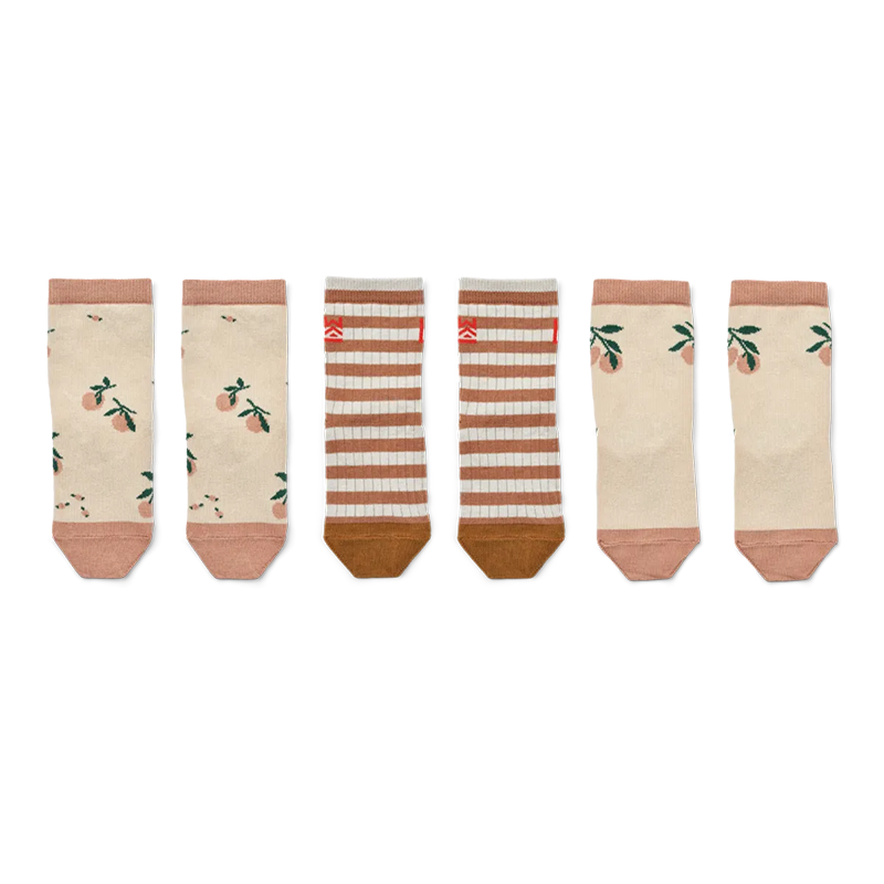 Silas Socken von Liewood in der Farbe Peach Sea Shell mix im 3er-Set