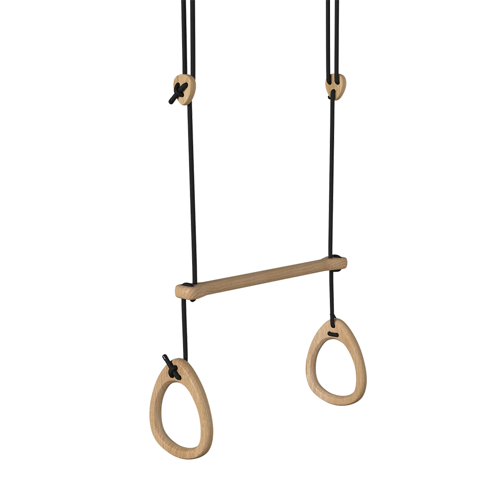 Lillagunga  Trapez mit Turnringen &#39;Acrobat&#39;  Oak Black
