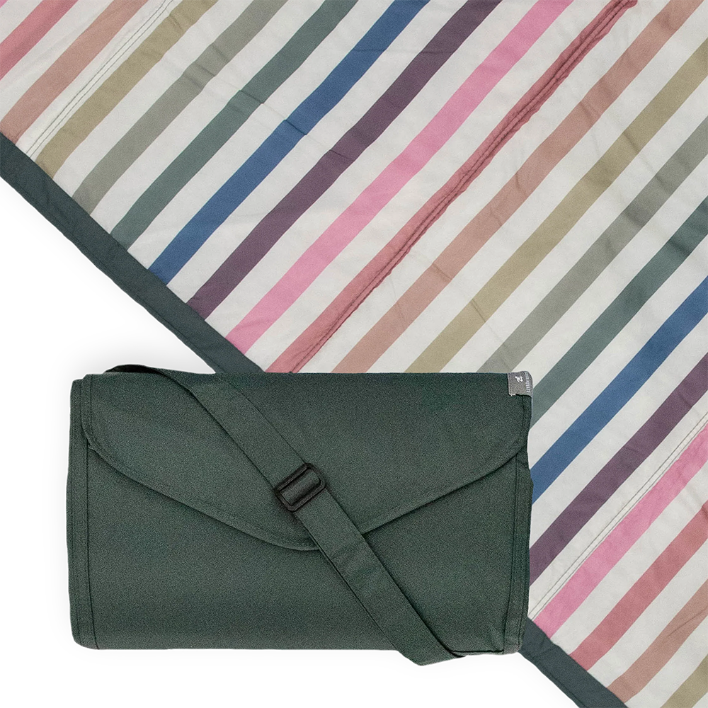 Little Unicorn  Picknickdecke Gross  &#39;Rugby Stripe&#39; Chroma
