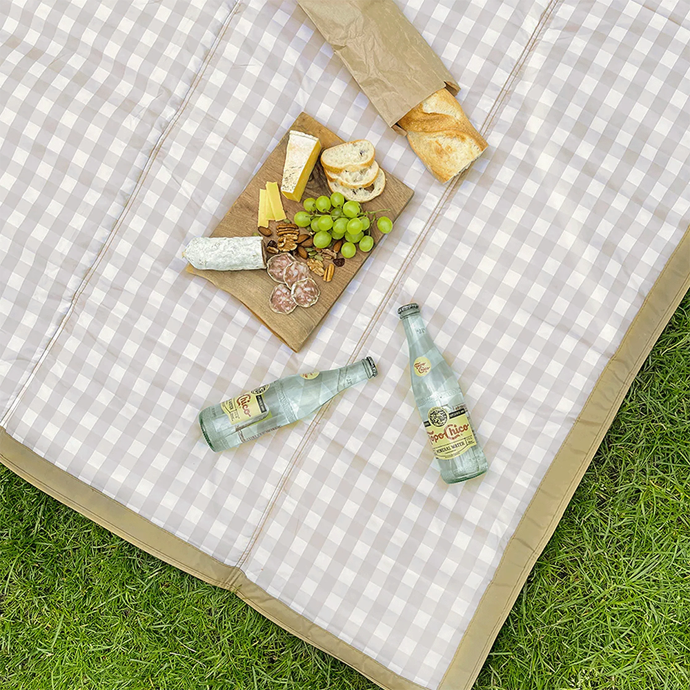 Little Unicorn  Picknickdecke Extra Big  &#39;Buffalo Check&#39; Beige