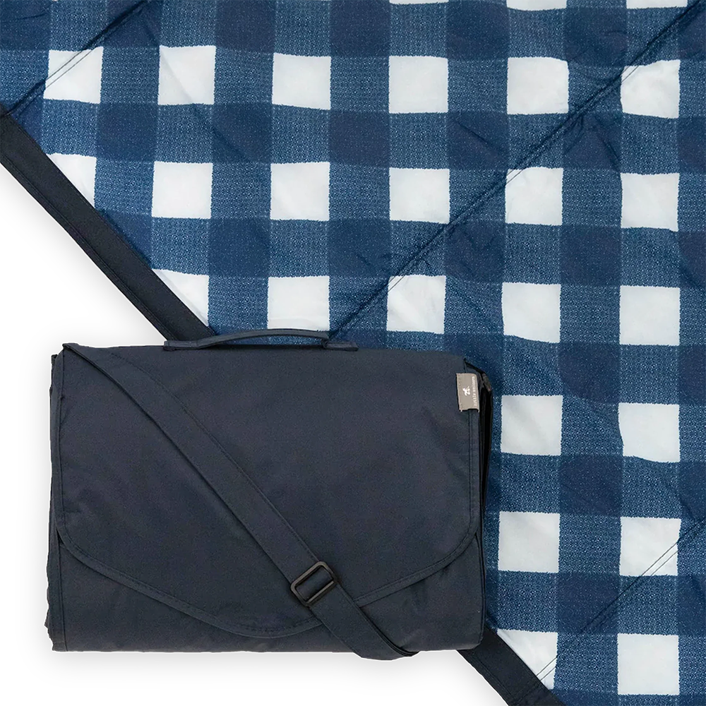 Little Unicorn  Picknickdecke  Navy Plaid