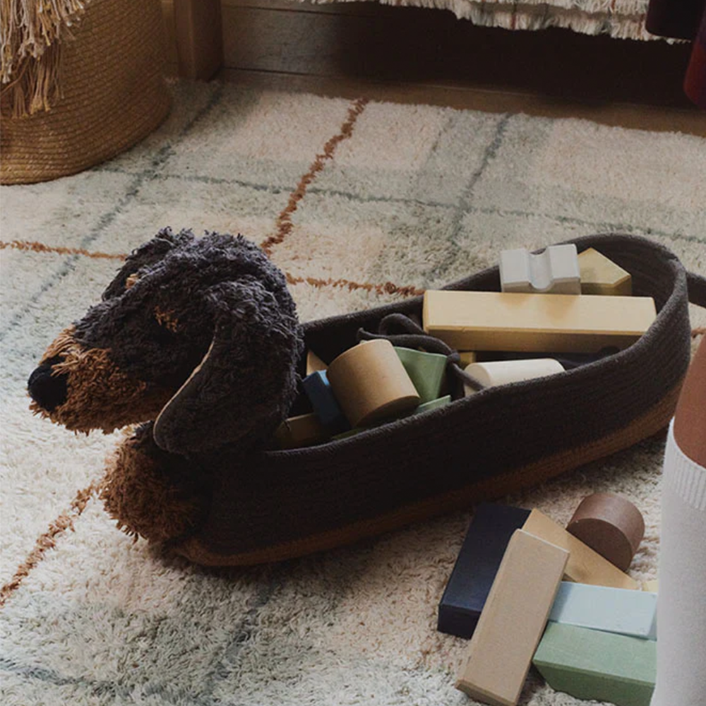 Lorena Canals Aufbewahrungskorb &#39;Dog Sparky&#39; Dark Brown