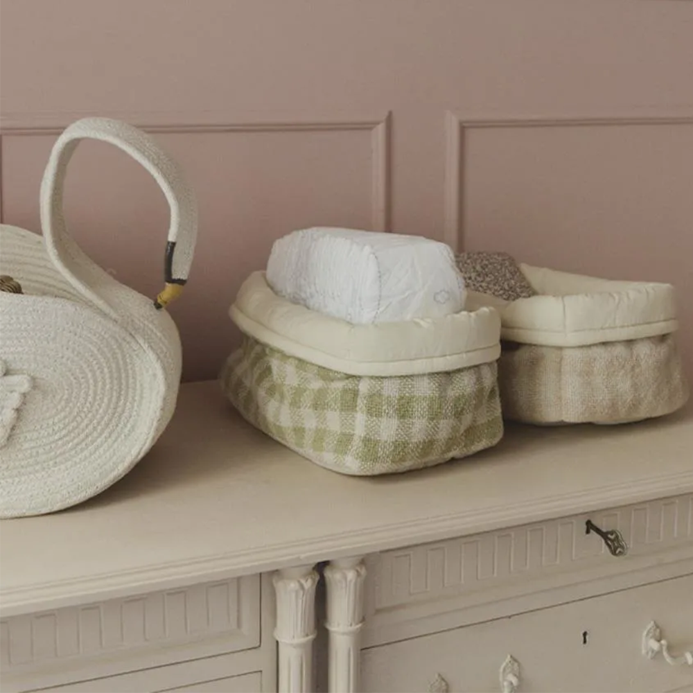 Lorena Canals Aufbewahrungskorb 'Vichy' Matcha