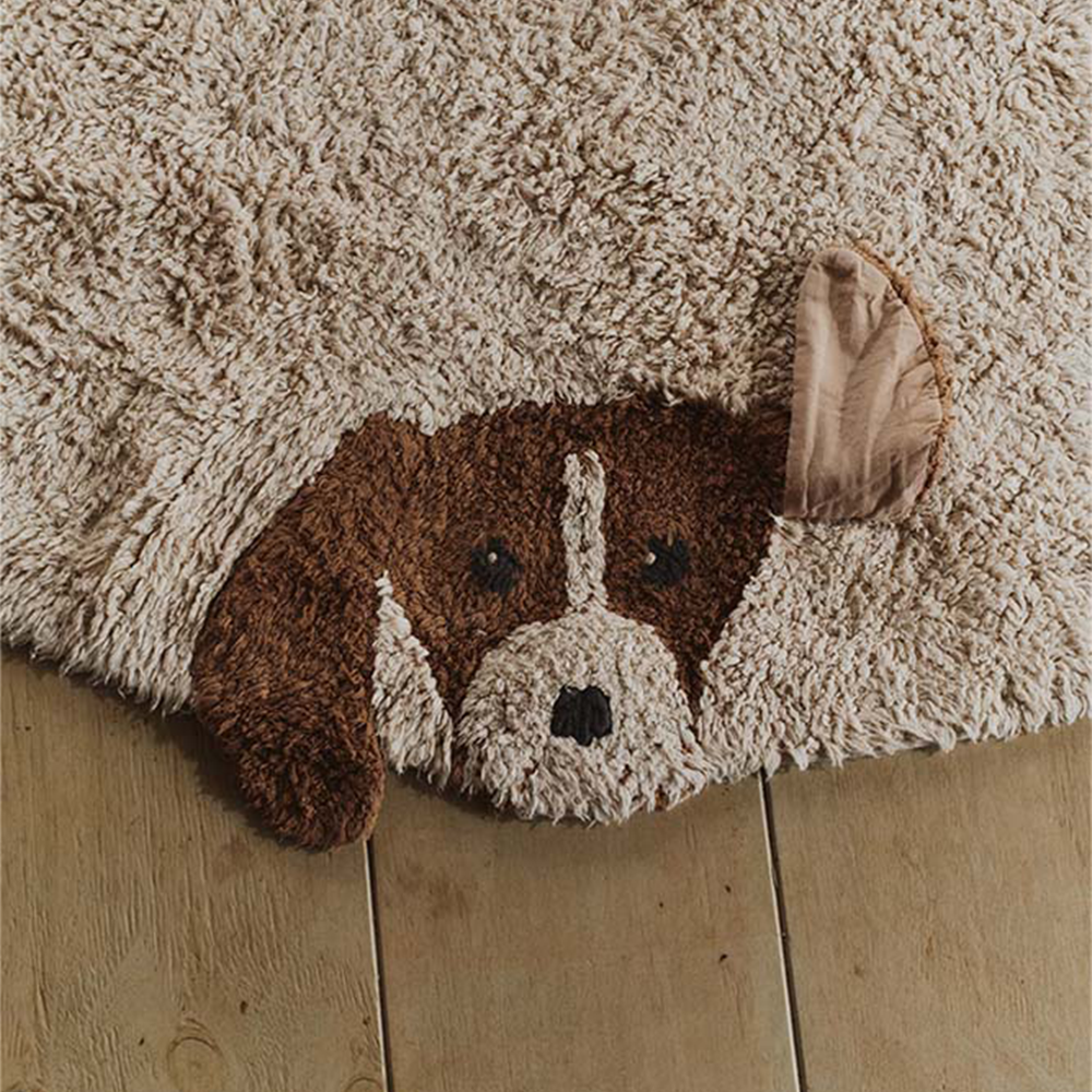 Lorena Canals waschbarer Baumwollteppich 'Dogs' Natural