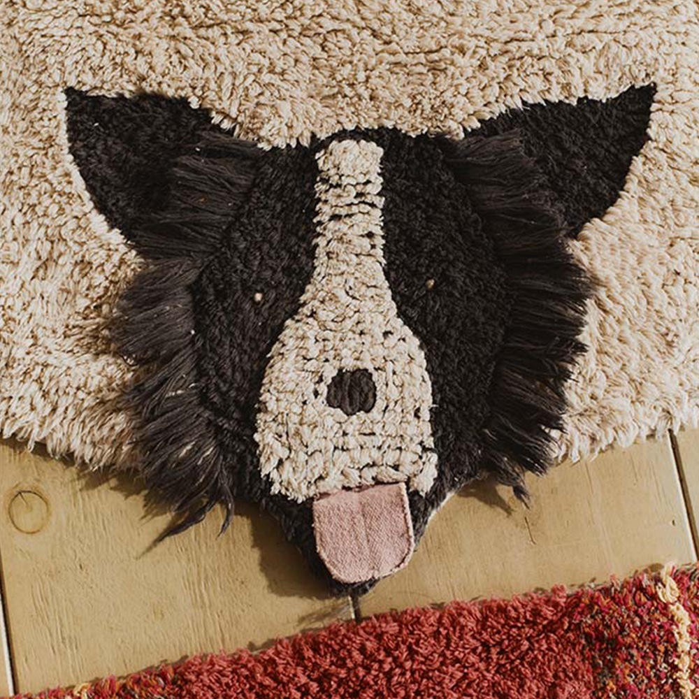 Lorena Canals waschbarer Baumwollteppich 'Dogs' Natural