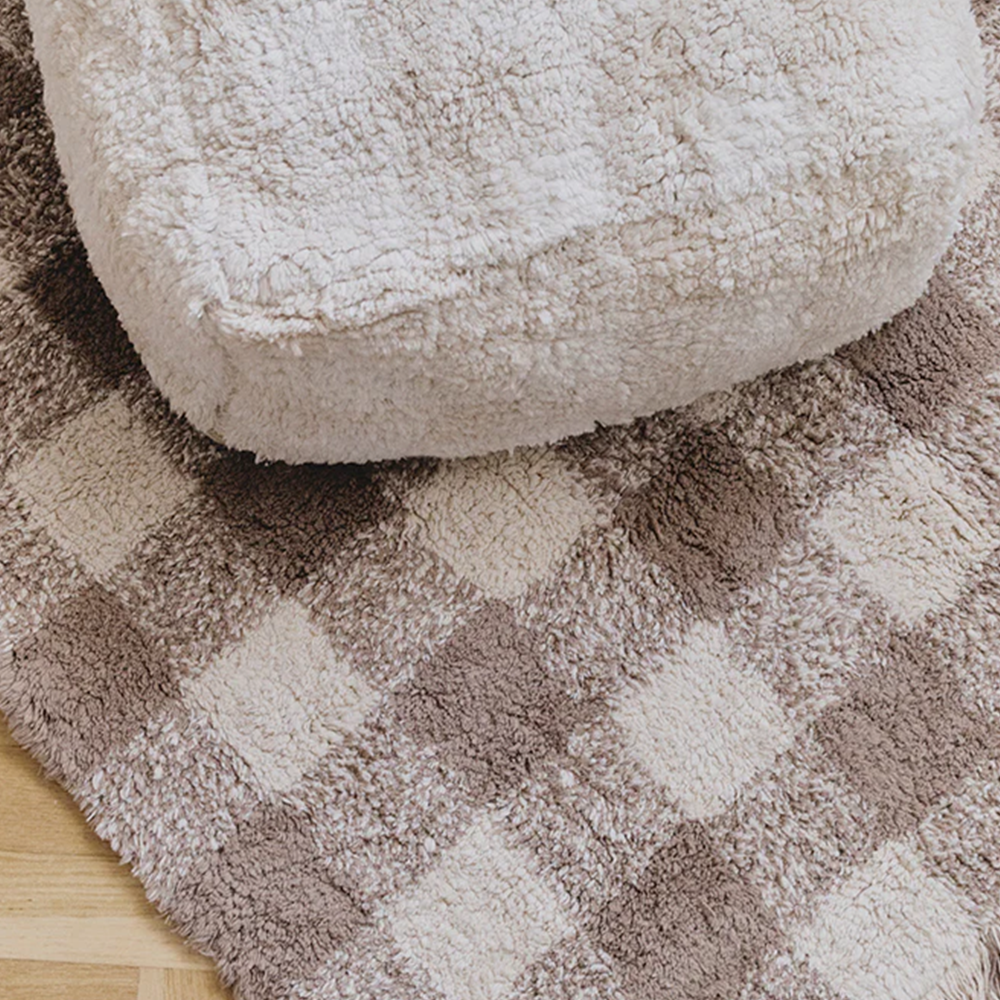 Lorena Canals waschbarer Baumwollteppich 'Vichy' Maron