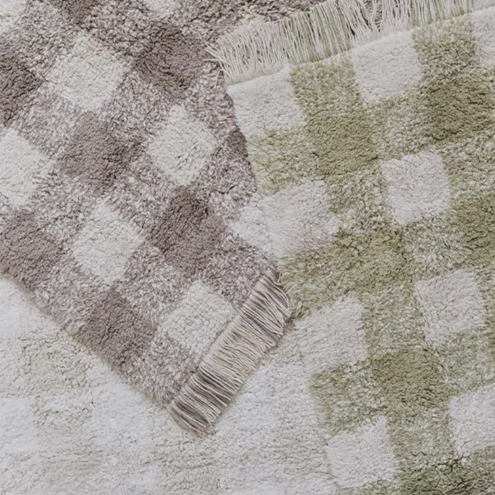 Lorena Canals waschbarer Baumwollteppich 'Vichy' Matcha