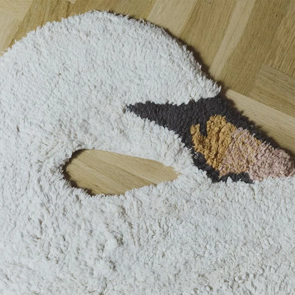 Lorena Canals waschbarer Baumwollteppich 'Swan' Ivory