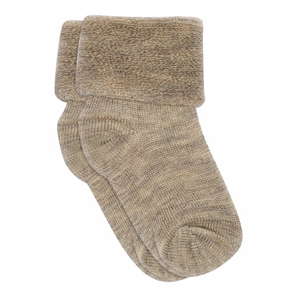 MP Denmark  Babysocken aus Wolle Light Brown Melange