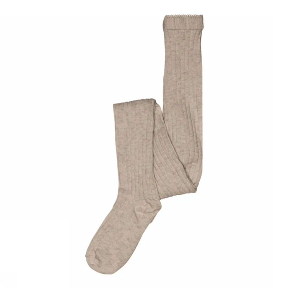 MP Denmark  Rippstrumpfhose aus Wolle Light Brown Melange - Online MY SNOWFLAKE