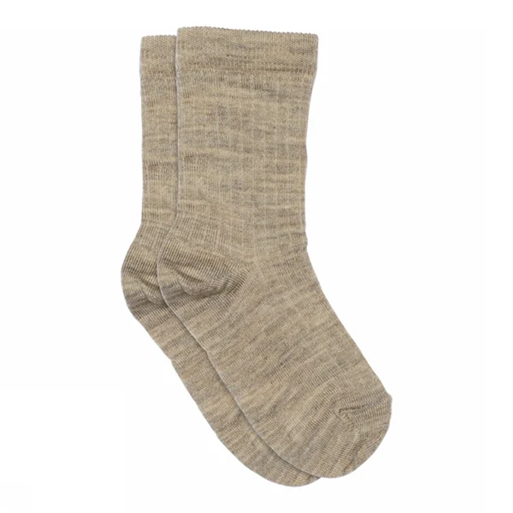 MP Denmark  Socken aus Wolle Light Brown Melange - Online MY SNOWFLAKE