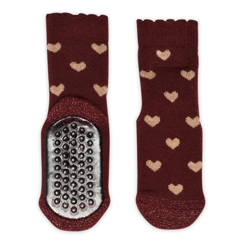MP Denmark Antirutsch-Socken aus Wolle Wine Red