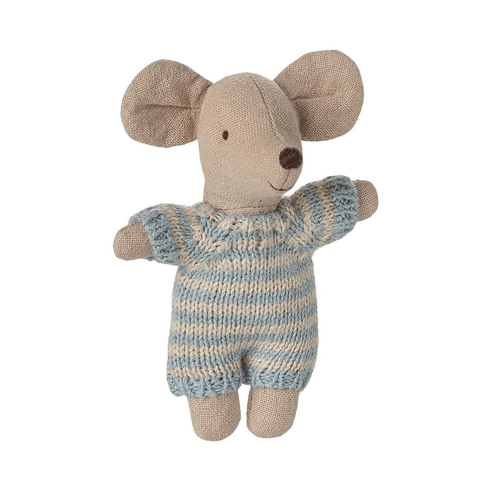 Maileg  Babymaus in Tragekorb Blue