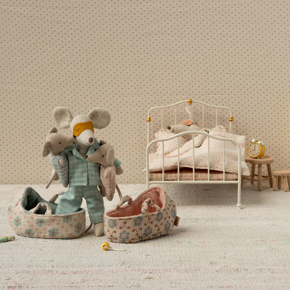 Maileg  Babymaus in Tragekorb Blue