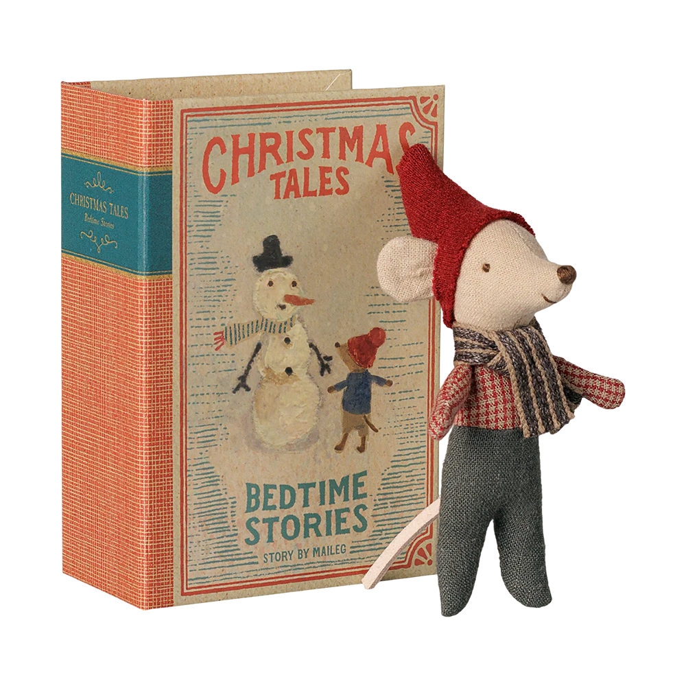 Maileg  Babymaus 'Weihnachtsmaus' in Buch